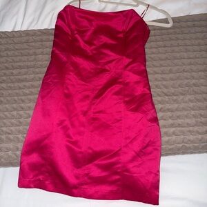 Zara Satin Effect Strapless Mini Dress